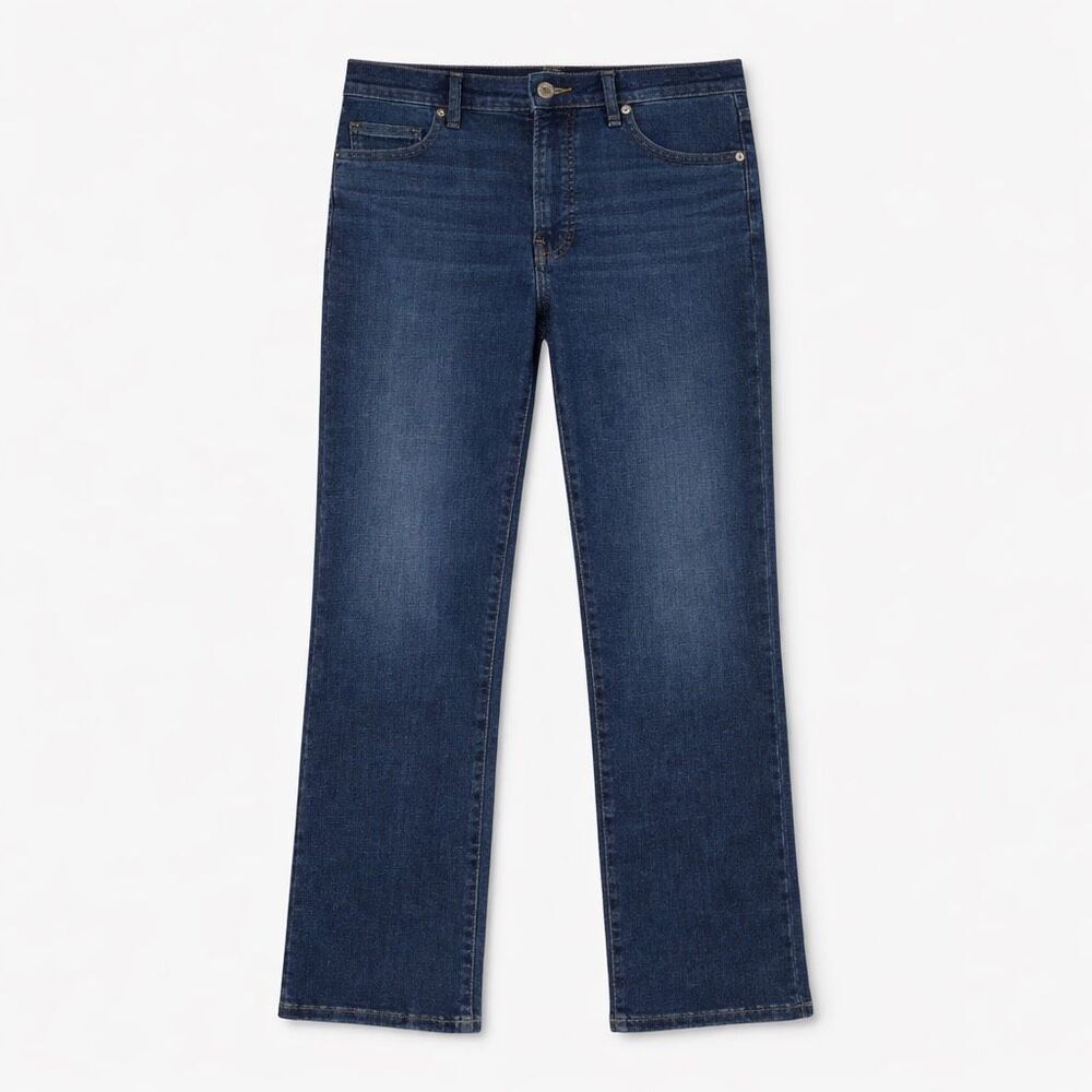 Everlane Kick Crop Jeans Dark Wash Straight Denim Women 25 Minimalist Chic